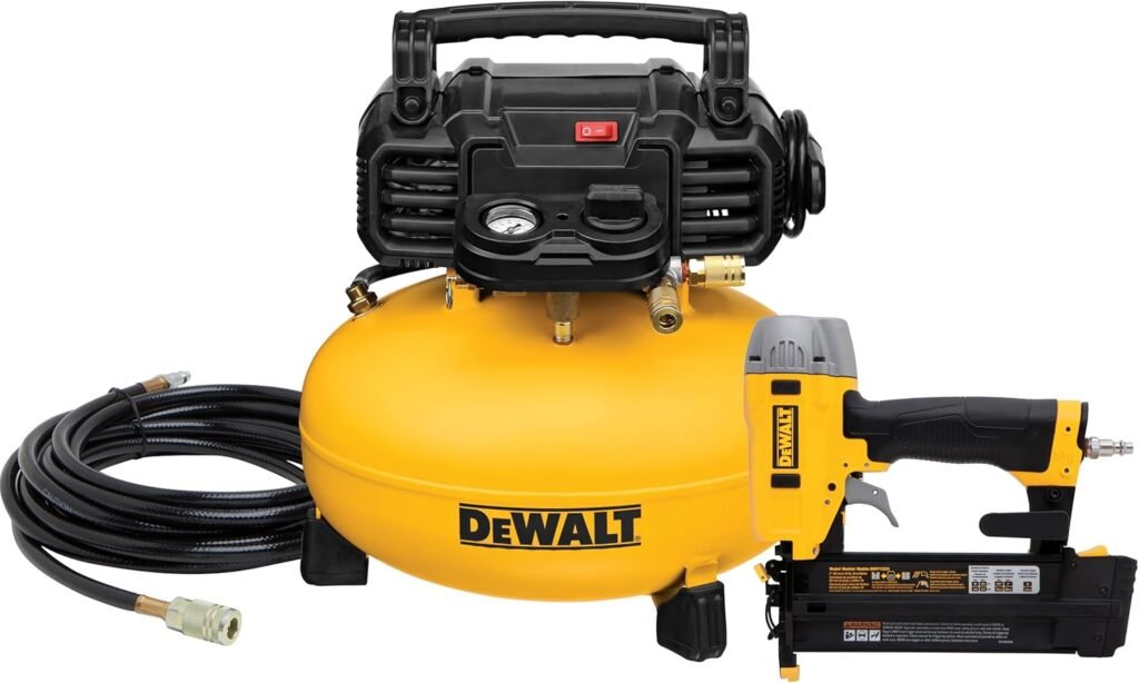 DEWALT - Pancake Air Compressor with 165 Max PSI and 2.6 CFM @ 90 PSI and 18 GuageBrad Nailer Combo Kit