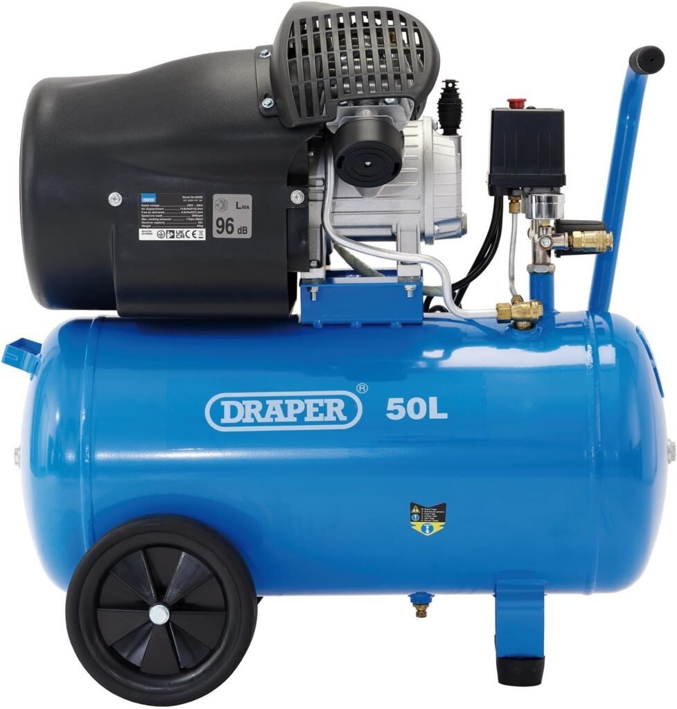 Draper 29355 Air Compressor, 50L, 230V, 2.2Kw , Blue