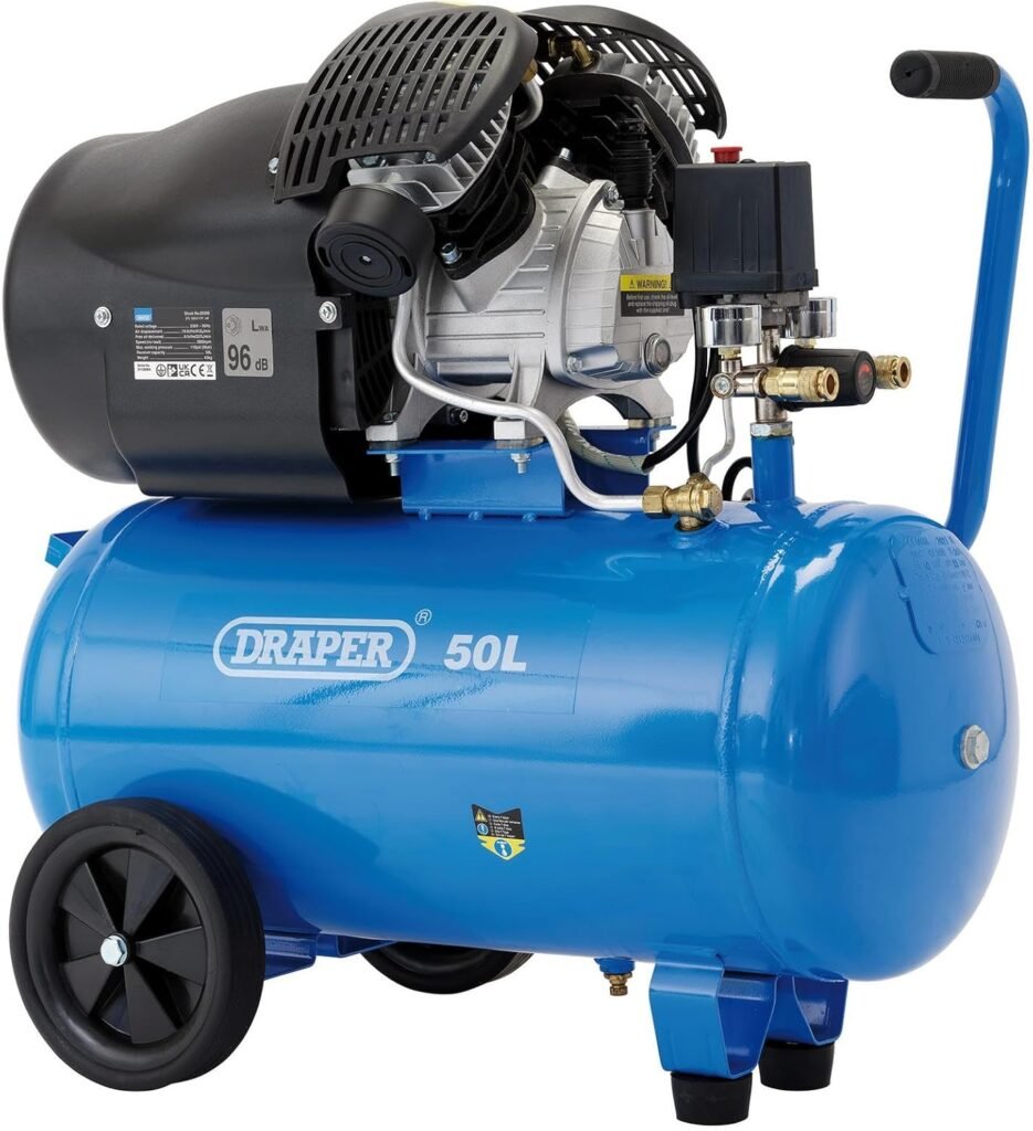 Draper 29355 Air Compressor, 50L, 230V, 2.2Kw , Blue