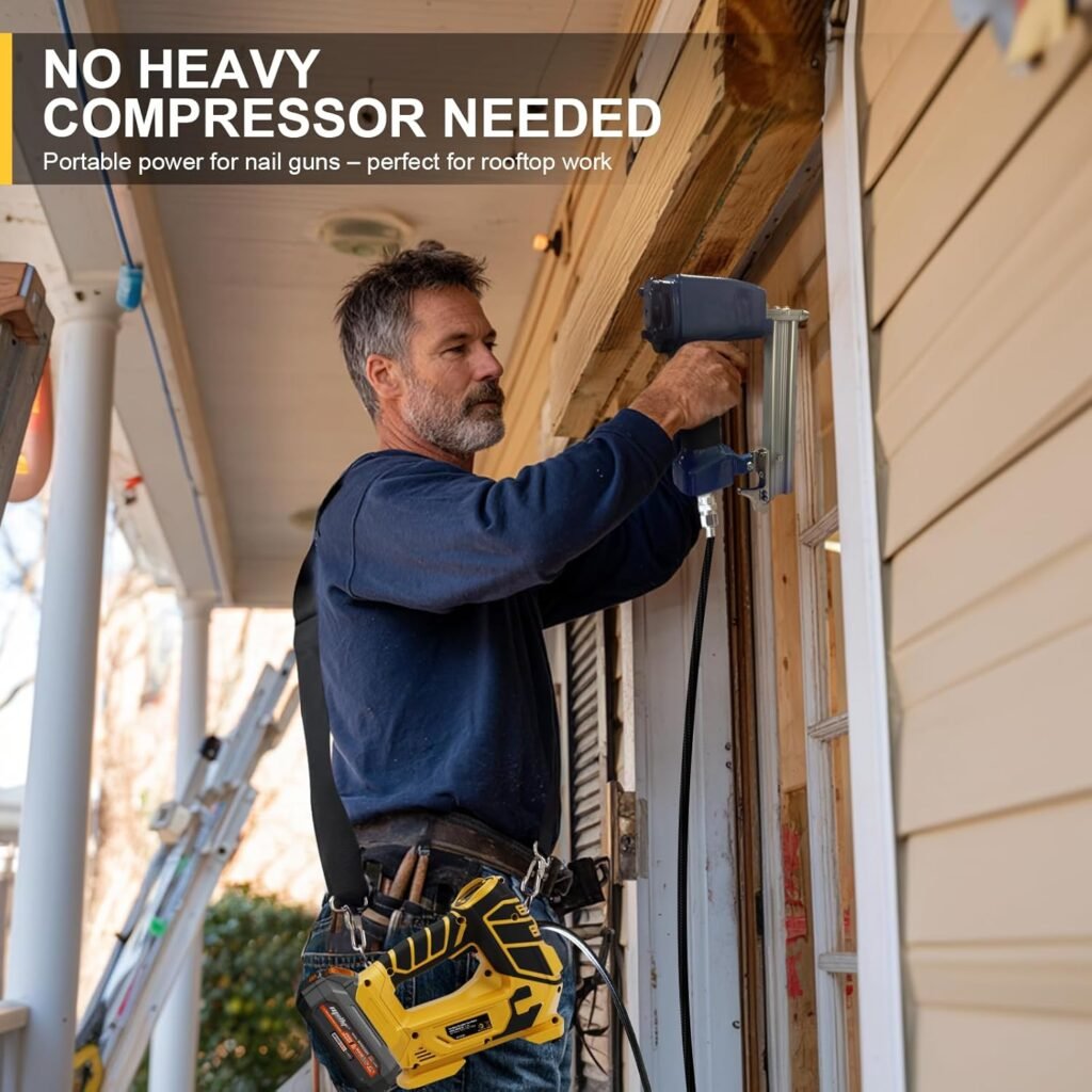 Mellif 20V Portable Tire Inflator Dual-Mode Air Compressor (Tool Only), Supports Inflation  Pneumatic Tools, 160 PSI Pump, Digital Pressure Gauge, LED Light, Auto Shut-Off, for Car Inflatables Ball