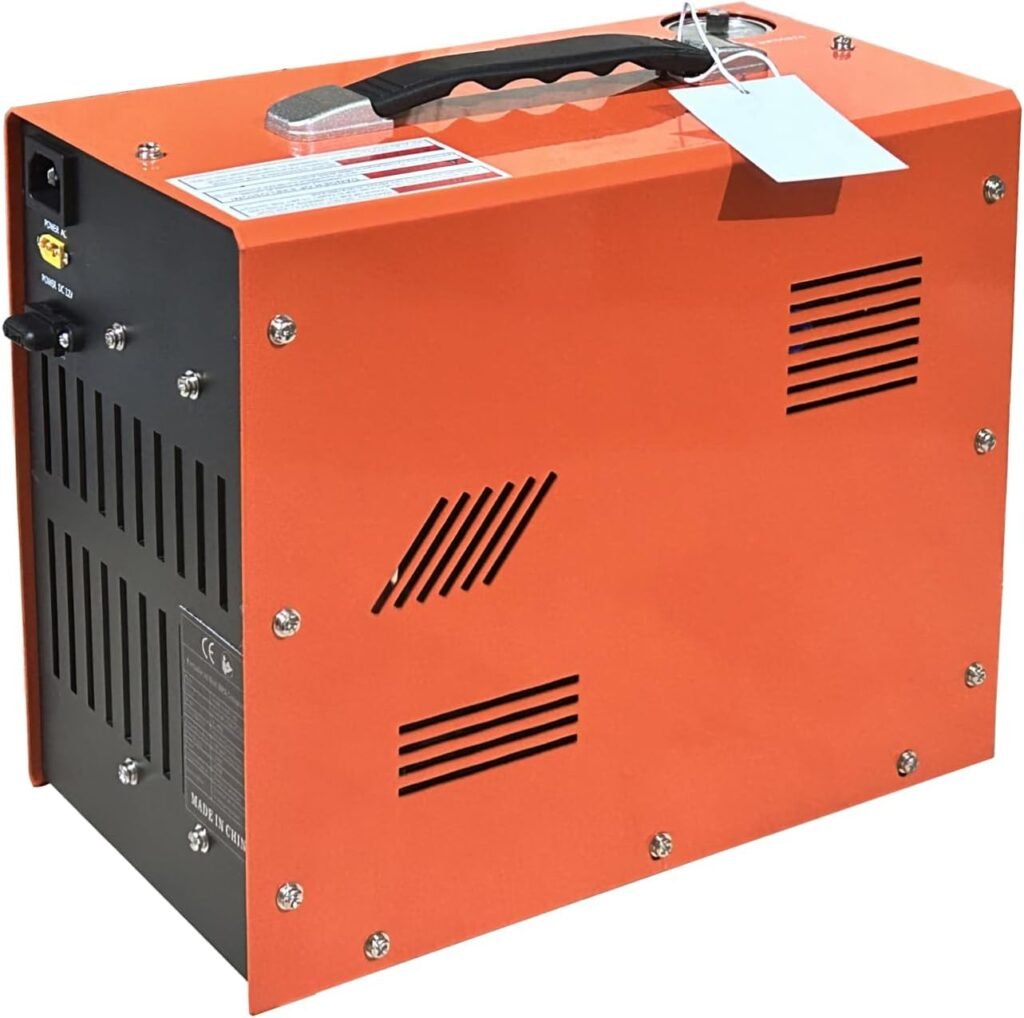 PCP Air Compressor,4500PSI/30MPA High Pressure Air Pump, Built-in DC12V/AC220V Power Converter, Auto-Stop, OilWater-Free,Paintball and Scuba Tank Compressor Pump