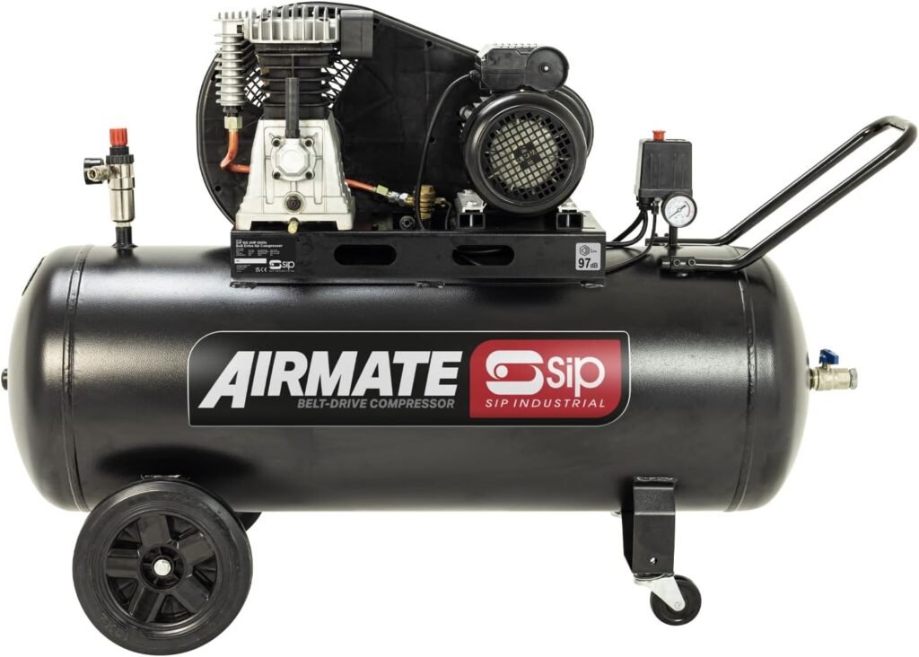 SIP Airmate Belt Drive Air Compressor, 230V 13A, 150L, 3hp / 2.2kW, 145psi / 10 Bar 14CFM 97dB