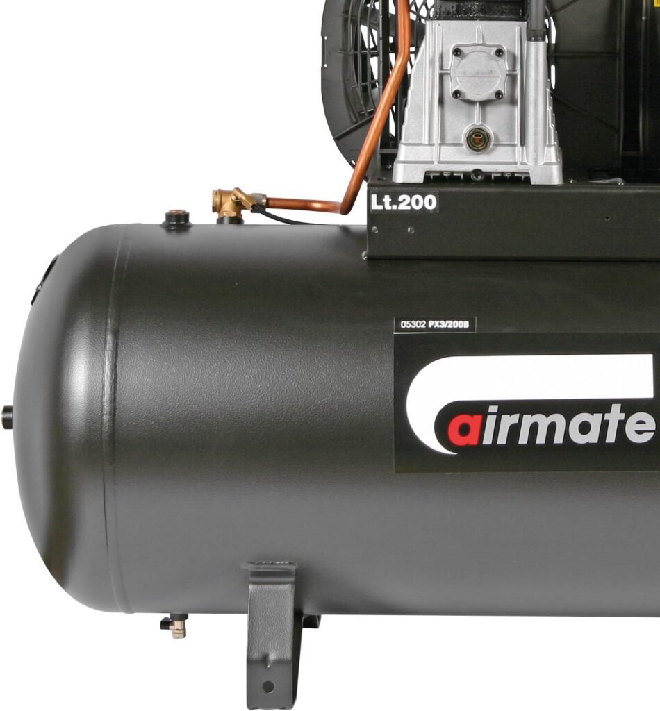 SIP Airmate PX3/200-SRB Belt Drive Air Compressor, 230V 16A, 200L, 3hp / 2.2kW, 145psi / 10 Bar 16CFM 97dB