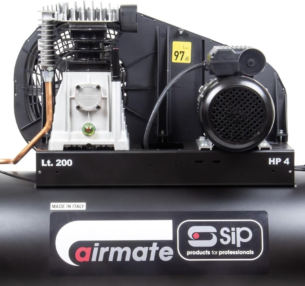 SIP Airmate PX4-3/200B Belt Drive Air Compressor, 400V 20A 3-Phase, 200L, 4hp / 3kW, 145psi / 10 Bar 18CFM 97dB