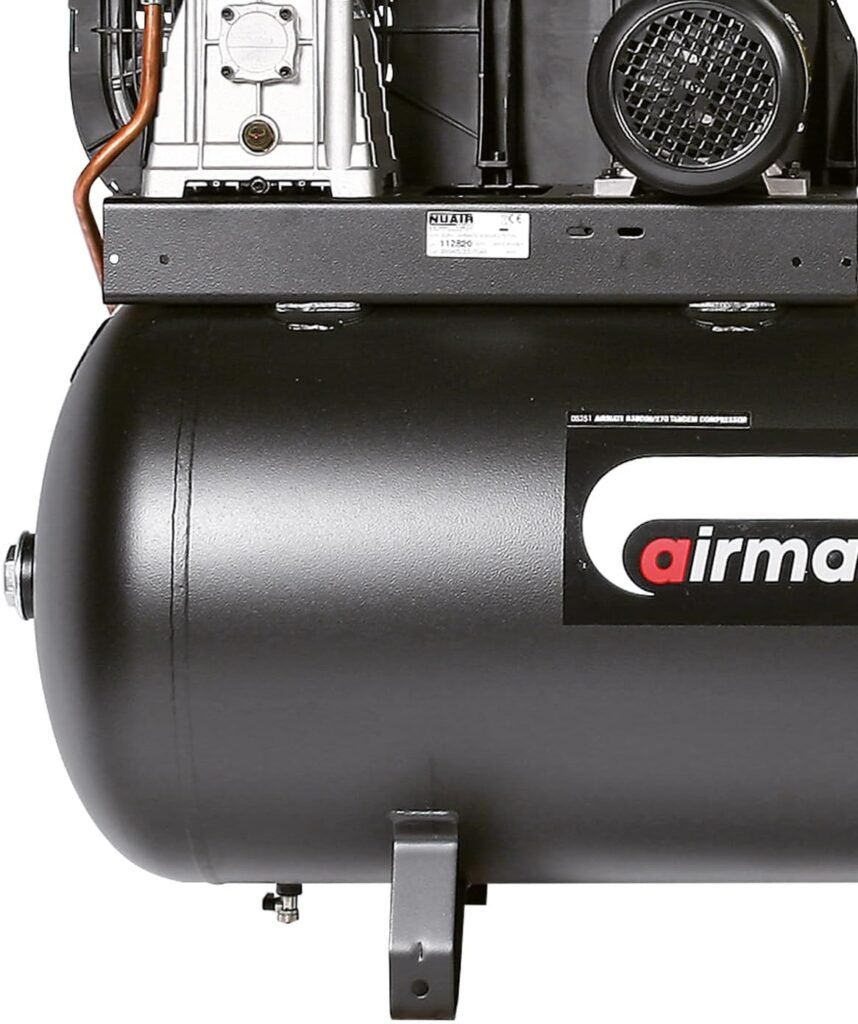 SIP Airmate B3800/270 Tandem Belt Drive Air Compressor, 230V 32A, 270L, 2 x 3hp / 2.2kW, 145psi / 10 Bar 32CFM
