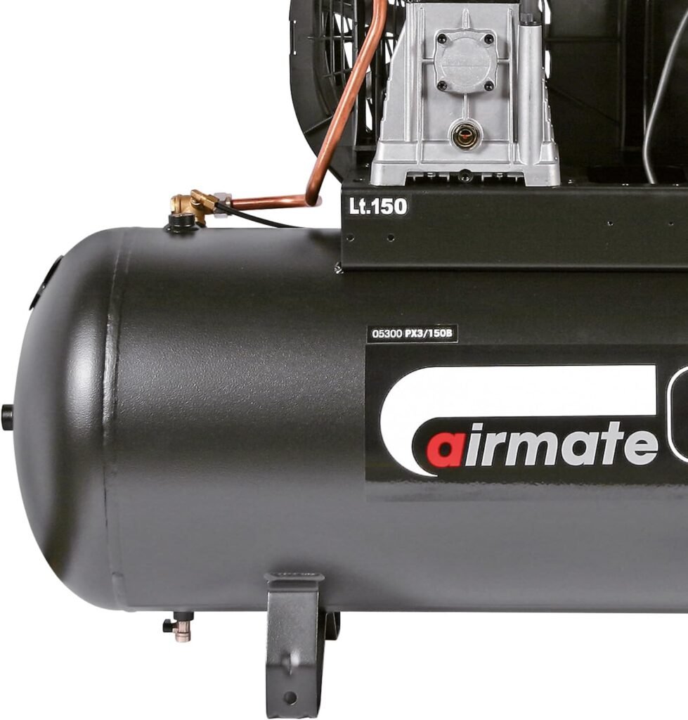 SIP Airmate PX3/150-SRB Belt Drive Air Compressor, 230V 16A, 150L, 3hp / 2.2kW, 145psi / 10 Bar 16CFM 97dB