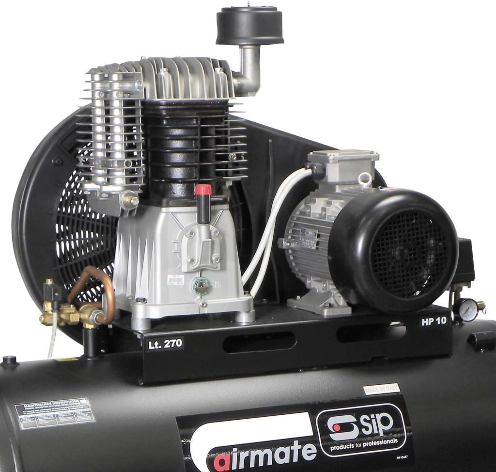 SIP Airmate TN10/270 Belt Drive Air Compressor, 400V 20A 3-Phase, 270L, 10hp / 7.5kW, 145psi / 10 Bar 42CFM