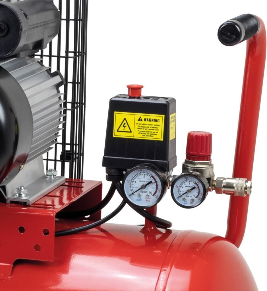 TIGREN Belt Drive Air Compressor, Twin Cylinder Oil-Lubricated 230V 13A, 100L, 3hp / 2.2kW, 150psi / 10 Bar 14CFM 97dB