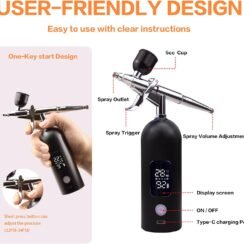 Airbrush Kit with Compressor -35PSI pink Trigger Airbrush review
