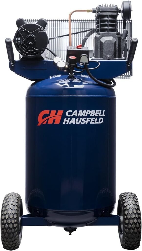 CAMPBELL HAUSFELD 30 Gallon Vertical Air Compressor, Portable, Single Stage, Dual Voltage, 2 HP Air Compressor, Ideal for Workshops and DIY Projects, Efficient and Reliable Performance. CAMPBELL HAUSFELD 30 Gallon Vertical Air Compressor, Portable, Single Stage, Dual Voltage, 2 HP Air Compressor, Ideal for Workshops and DIY Projects, Efficient and Reliable Performance.