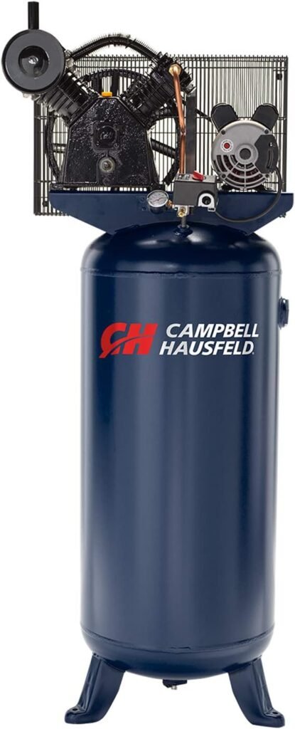 CAMPBELL HAUSFELD 60 Gallon Vertical Air Compressor 230V, 3.7 HP, 175 PSI - Ideal for Home Improvement Projects, Reliable Air Compressors for Workshop and Garage Needs
