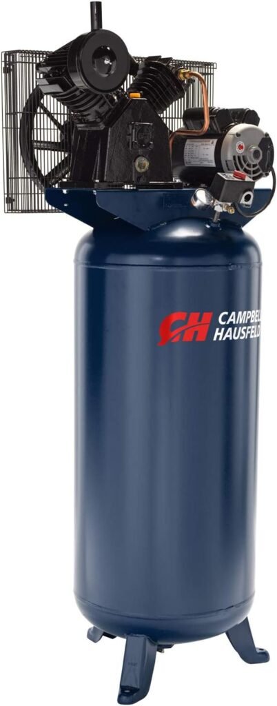 CAMPBELL HAUSFELD 60 Gallon Vertical Air Compressor 230V, 3.7 HP, 175 PSI - Ideal for Home Improvement Projects, Reliable Air Compressors for Workshop and Garage Needs