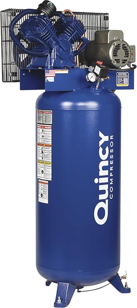 Quincy QT-54 Splash Lubricated Reciprocating Air Compressor - 5 HP, 230 Volt, 1 Phase, 60-Gallon Vertical, Model Number 2V41C60VC