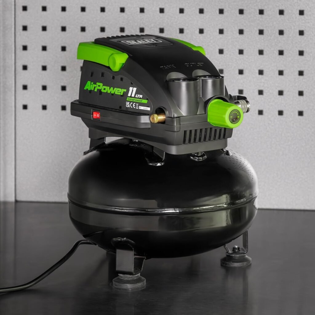 Sealey Oil Free Direct Drive Air Compressor, 11L, 0.5hp, 1.7cfm, 116psi, 400W - SAC1100