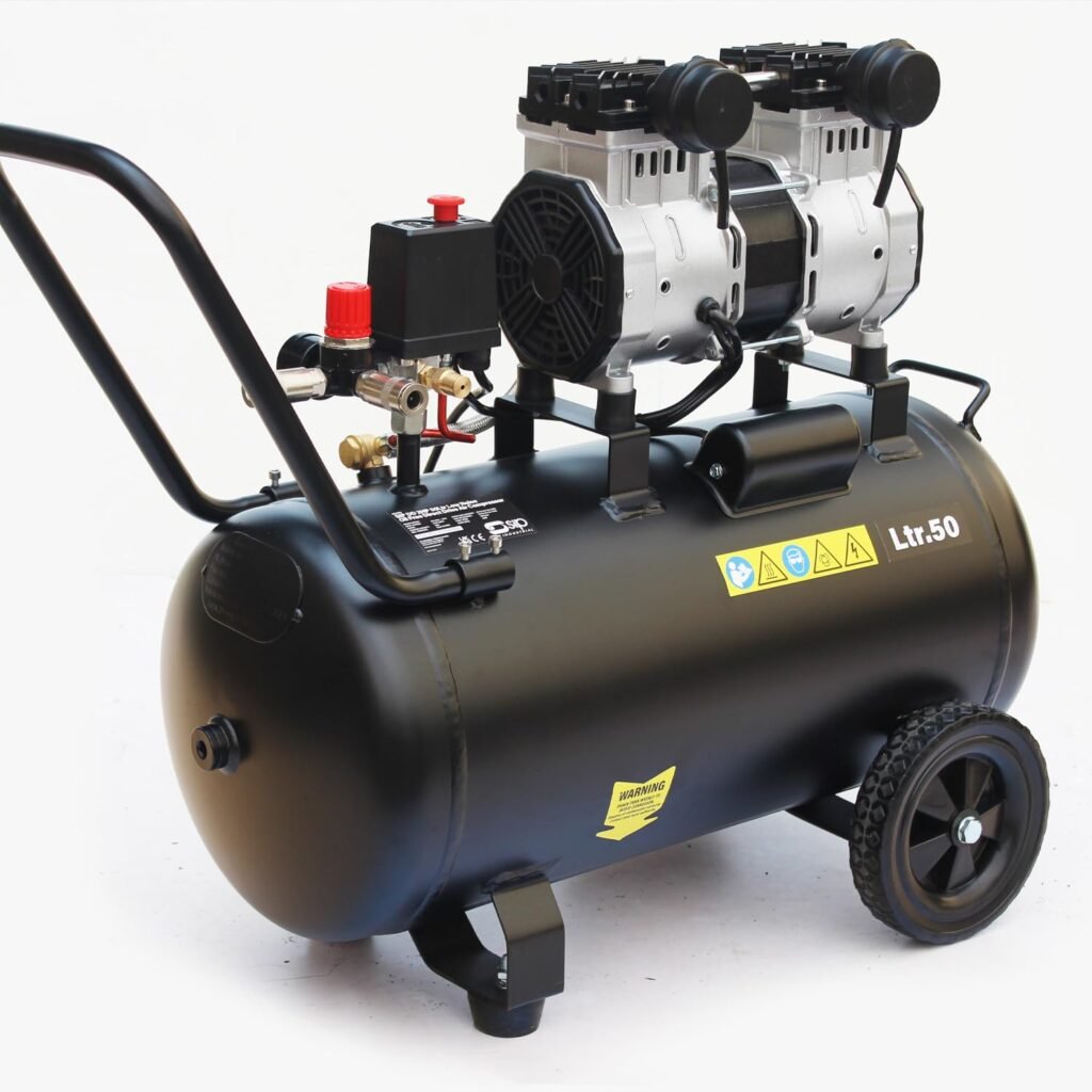 SIP Airmate Air Compressor Low Noise Oil-Free Direct Drive, 230V 50L 2hp 1.5kW 116psi 8 Bar 9.6CFM