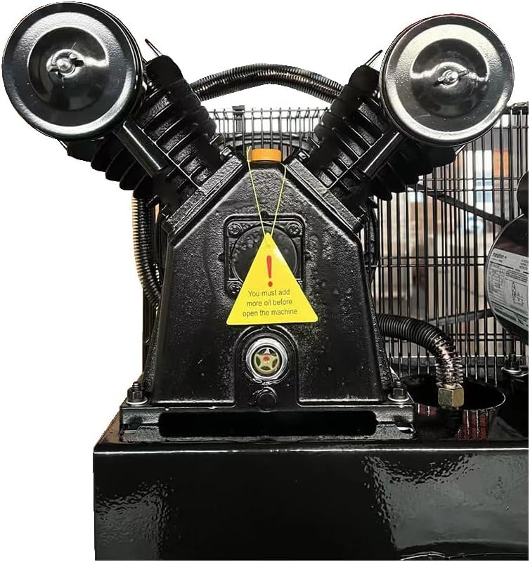 3-HP Air Compressor 60-Gallon Vertical ASME Tank 10CFM@115PSI 220V 1-Phase Two-Stage Electric Stationary Air Compressor