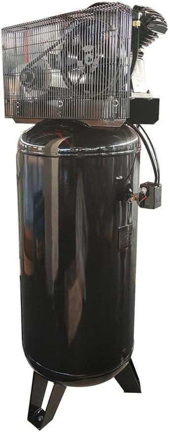 3-HP Air Compressor 60-Gallon Vertical ASME Tank 10CFM@115PSI 220V 1-Phase Two-Stage Electric Stationary Air Compressor