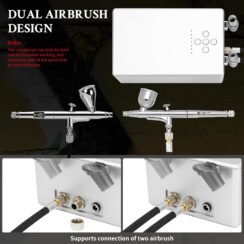 55PSI Ultra-Silent Airbrush Kit, Dual-Action Multi-Function Airbrush Set with Compressor