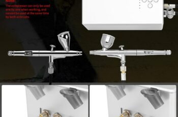 55PSI Ultra-Silent Airbrush Kit, Dual-Action Multi-Function Airbrush Set with Compressor