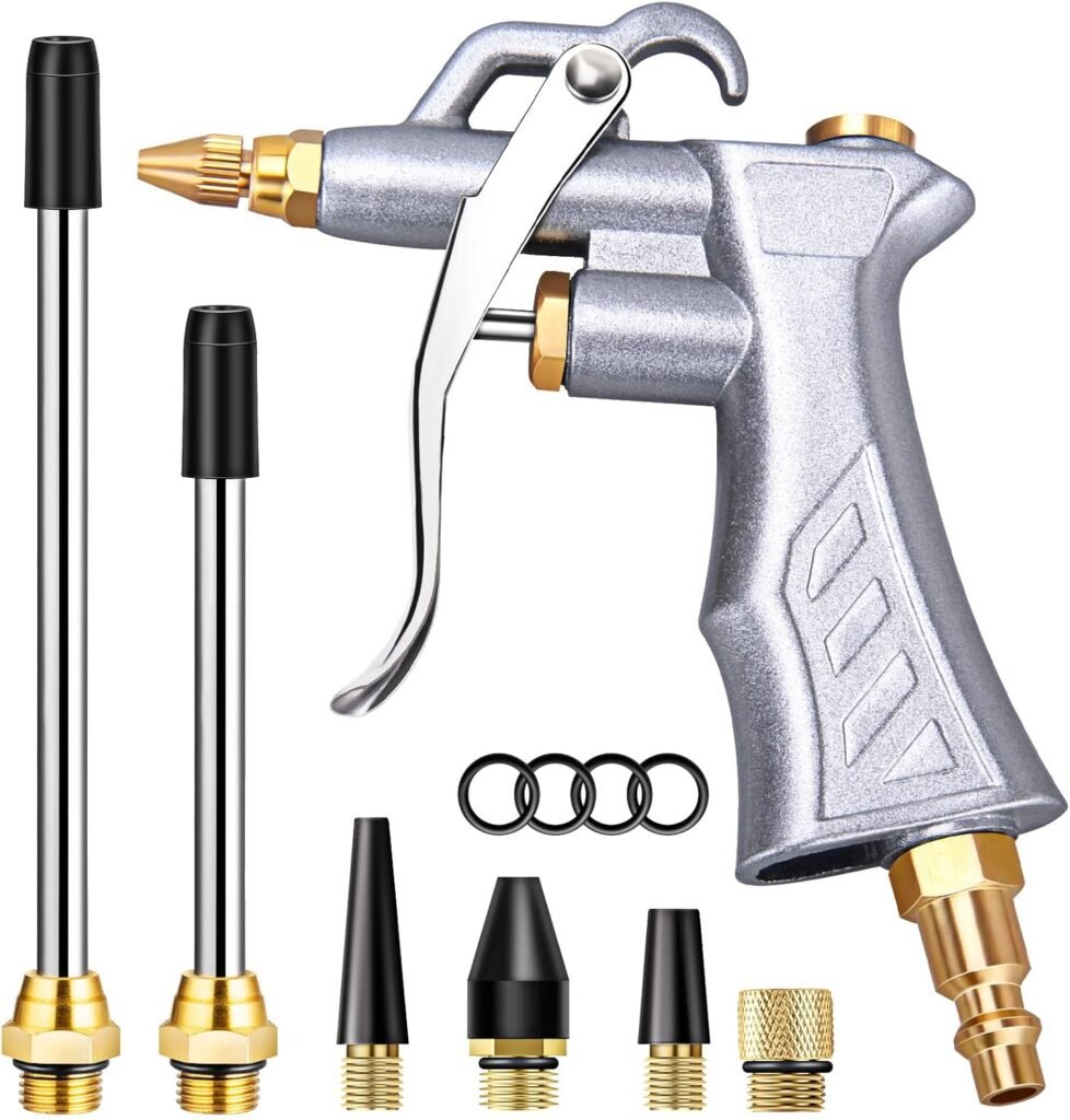 JASTIND Industrial Air Blow Gun with Brass Adjustable Air Flow Nozzle and Steel Extension, Pneumatic Air Compressor Accessory Tool Dust Cleaning and Blower Gun JASTIND Industrial Air Blow Gun with Brass Adjustable Air Flow Nozzle and Steel Extension, Pneumatic Air Compressor Accessory Tool Dust Cleaning and Blower Gun