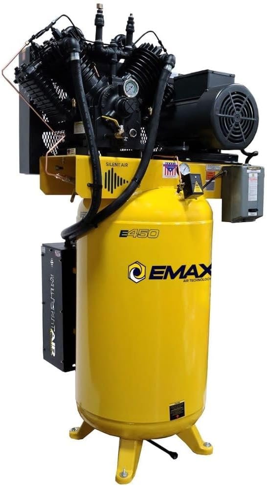 10 HP Quiet Air Compressor, Vertical, PH, 80-Gallon, Industrial Plus Series, Model ESP10V080V1 by EMAX Compressor