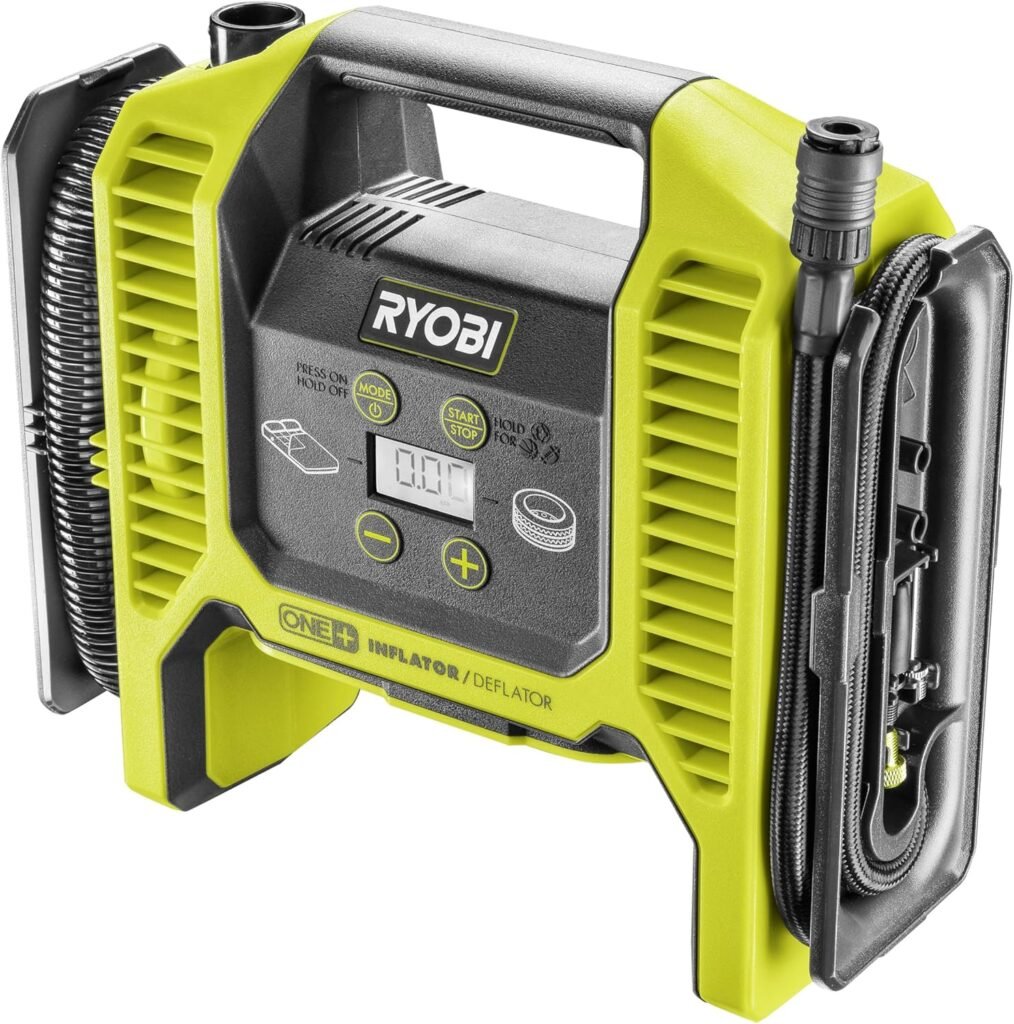 RYOBI 18V ONE+ Battery Multicompressor R18MI-0 Digital Max Pressure 10.3 Bar Without Battery and Charger - Green