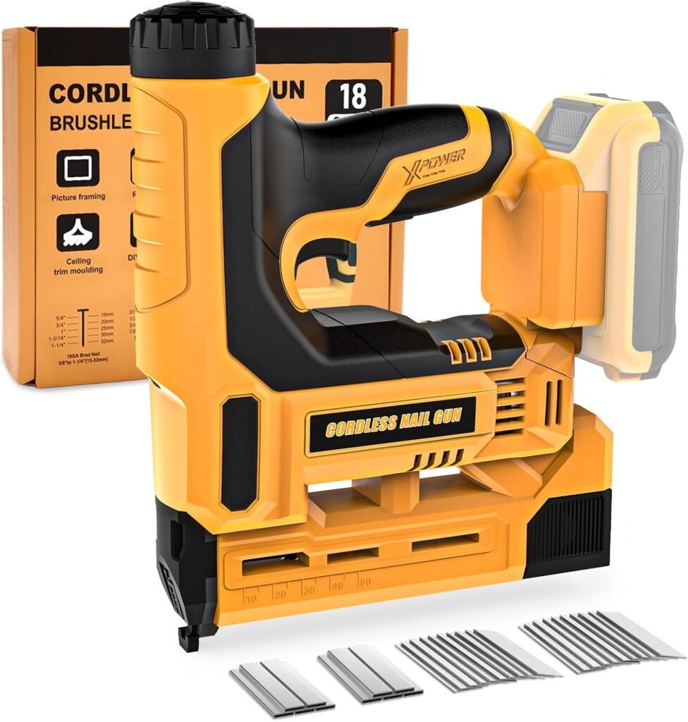 Cordless Nail Gun Compatible with Dewalt 20V Battery, 2-in-1 Electric Brad Nailer/Staple Gun Gauge, Battery Powered Nail Guns with Nails Staples for Wood Carpentry, Tool Only Cordless Nail Gun Compatible with Dewalt 20V Battery, 2-in-1 Electric Brad Nailer/Staple Gun Gauge, Battery Powered Nail Guns with Nails Staples for Wood Carpentry, Tool Only