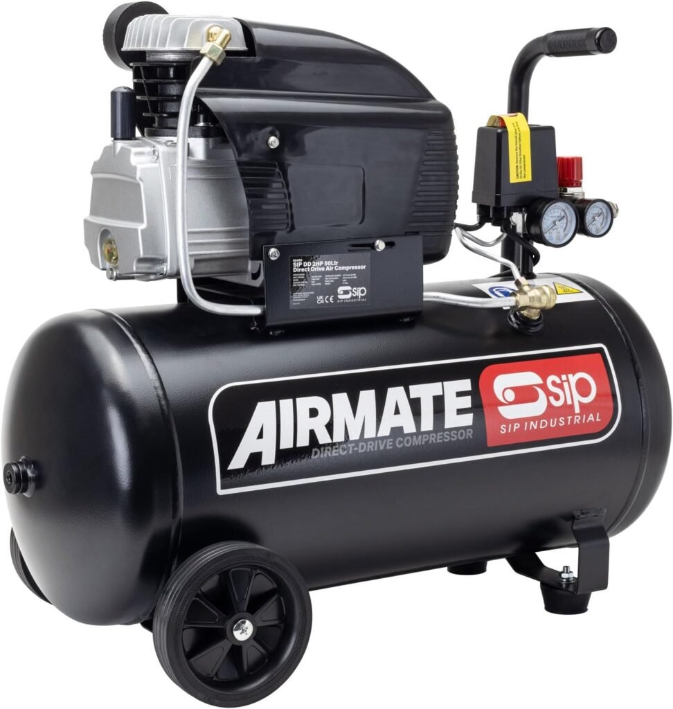 SIP Airmate Direct Drive Air Compressor, 230V 50L 2hp / 1.5kW 116psi / Bar 8CFM 94d