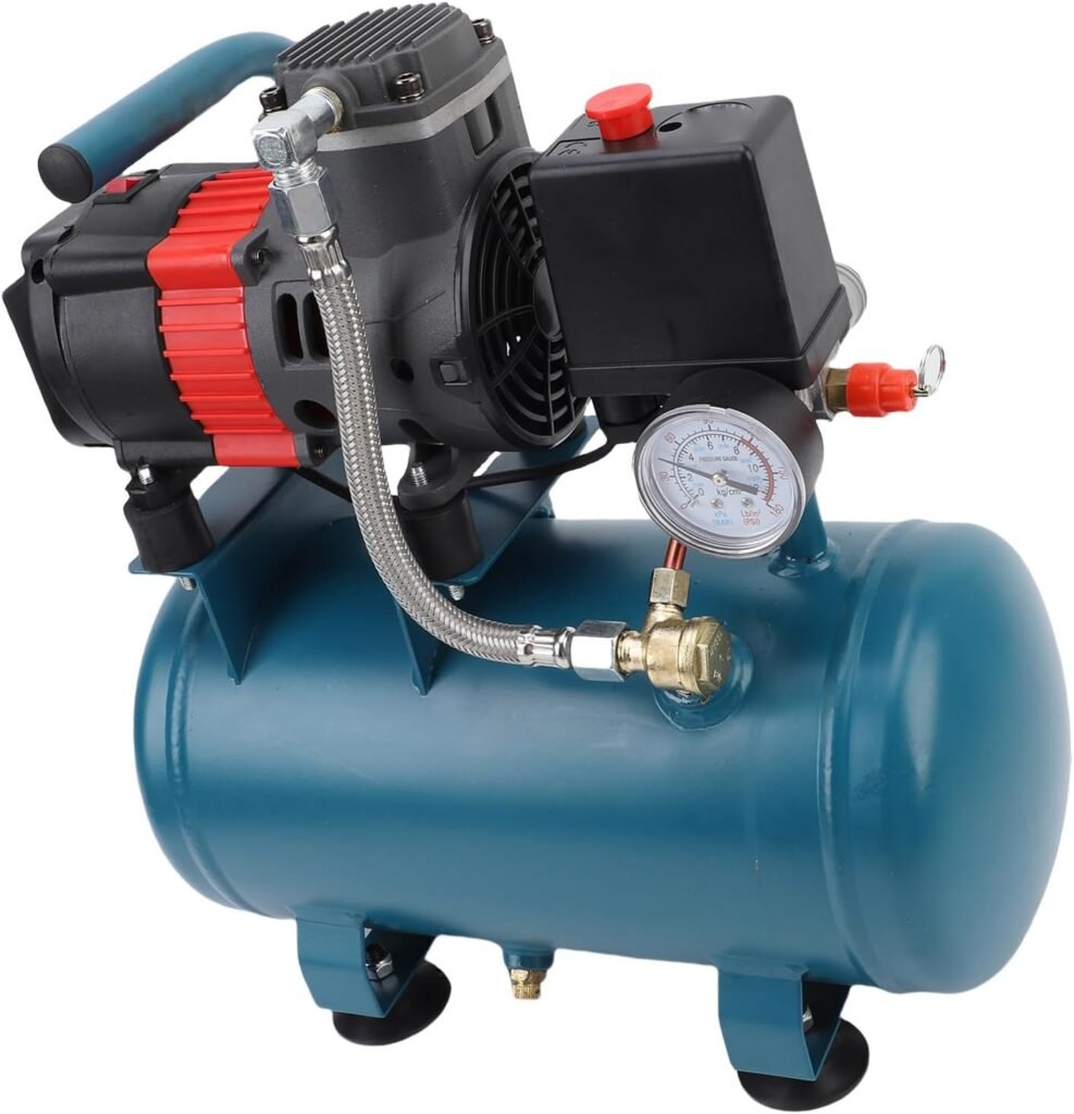 Garosa Portable Air Compressor Cordless Battery Powered 6L 8Bar Oil Free Electric Air Compressor for Tire Inflation Painting Tools Workshop Garage Automotive